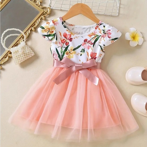 Girls Pink Spring Dress - Picture 1 of 1